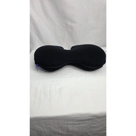 C CUSHION LAB Black Extra Dense Lumbar Pillow for Lower Back Pain Relief w Strap - Picture 12 of 14